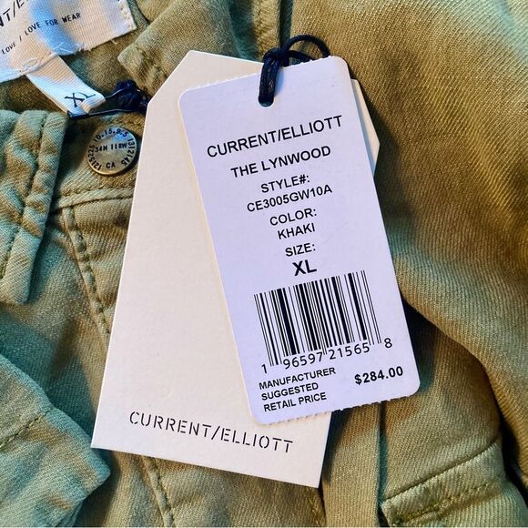 NEW Current Elliott The Lynwood Romper Shorts Belted Snap Front Khaki Size XL - Picture 14 of 16